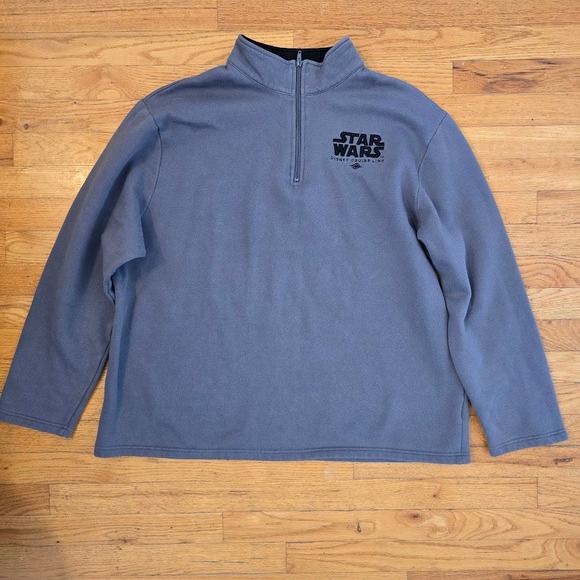 Disney Cruise Line Star Wars Day Jacket Sweater Mens 1/4 Zip XL Gray Rare DCL - Picture 1 of 6